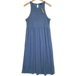 NWT J. CREW Women’s Blue Linen Jersey Knit Tank Dress size medium